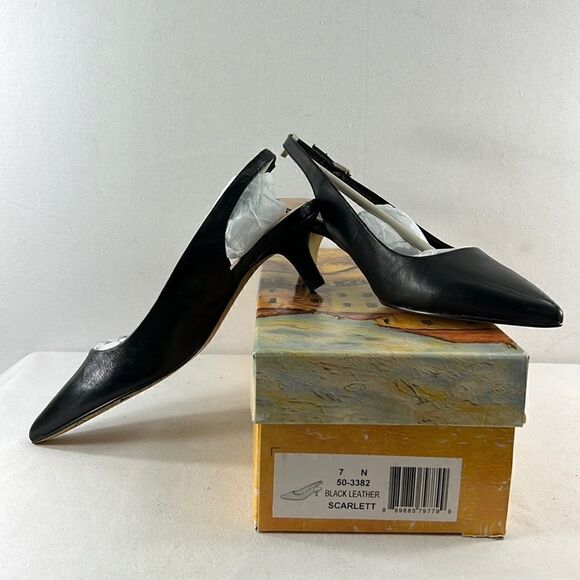 Bella Vita Scarlett II Slingback Pump Black Leather Various Sizes - Picture 1 of 7
